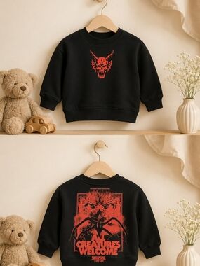 Stranger Things Hellfire Club Graphic Sweatshirt Kids NWT Goth Emo